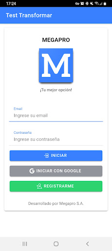 Android application MegaApp Transformar screenshort