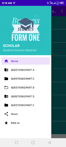 Android application Business studies : form one screenshort