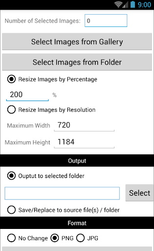 Android application BIR - Batch Image Resizer screenshort
