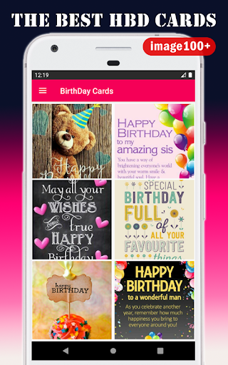 Android application birthday cards screenshort