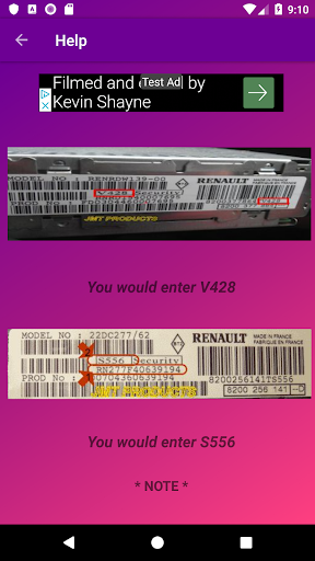 Renault Radio Code Calculator Screen 3