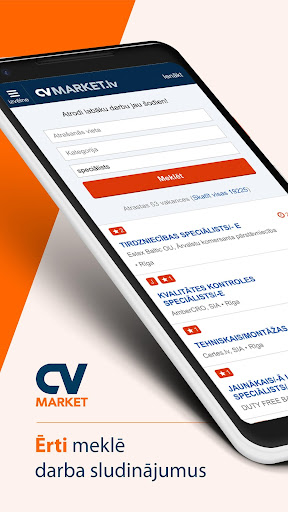 Android application CVMarket.lv darba sludinājumi screenshort