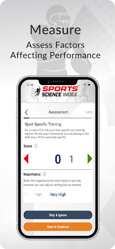 Sports Science Index Screen 3