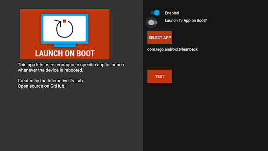 Launch on boot app for android tv