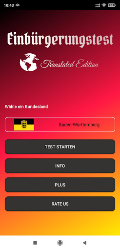 Android application Einbürgerungstest Translated screenshort
