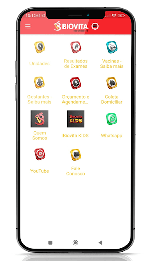 Android application Biovita Laboratório e Vacinas screenshort