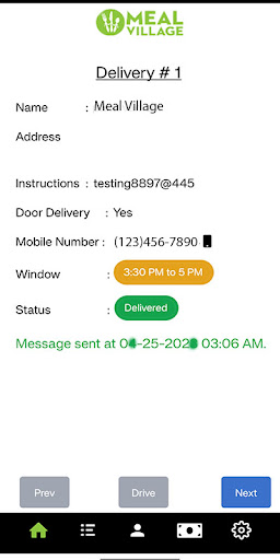 Android application Meal village for drivers screenshort