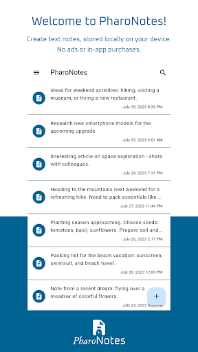 Android application PharoNotes - Plain Text Notes screenshort
