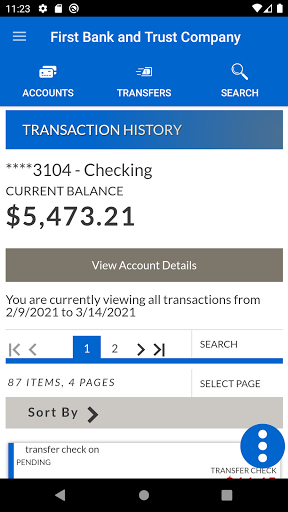 First Bank and Trust Mobile Screen 3