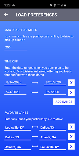 MustDeliver Driver Screen 3