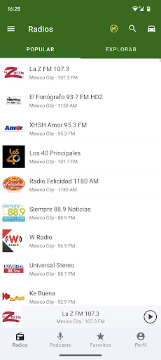 Android application Radio FM Mexico screenshort