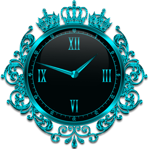 Turquoise Crown Clock Widget logo