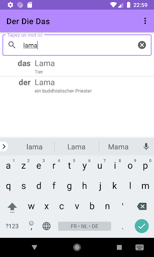 Aperçu de l'application