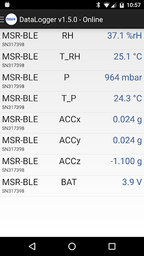 DataLogger Screen 3