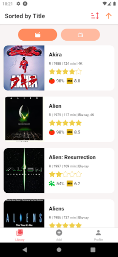 Android application MovieKeeper screenshort