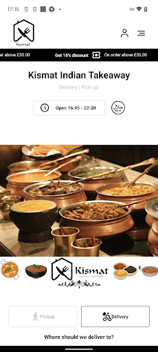 Android application Kismat Indian Takeaway screenshort