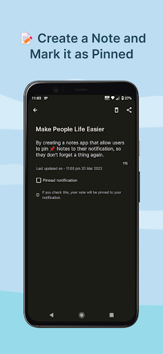 Notes - Pin to notification Screen 2