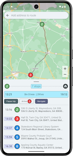 BestRoute Route Planner Screen 2