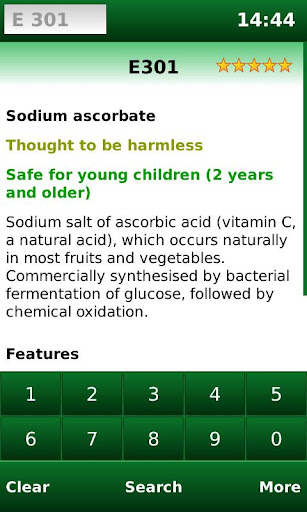 E-Codes Demo: Food Additives Screen 3