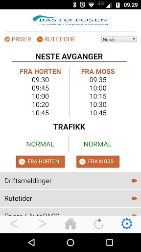 Android application Bastø Fosen screenshort