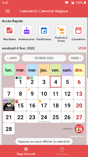 Aperçu de l'application