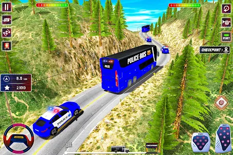 Simulador de ônibus da polícia