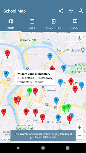 Android application CA Schools screenshort