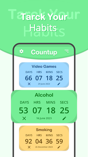 Android application Countup & Habit Tracker App screenshort
