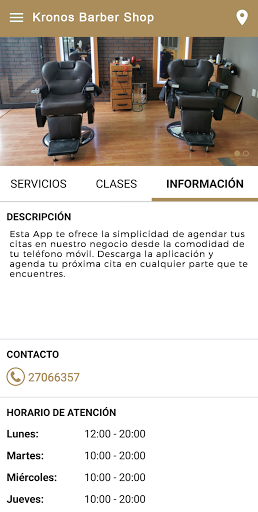 Android application Kronos Barber Shop screenshort