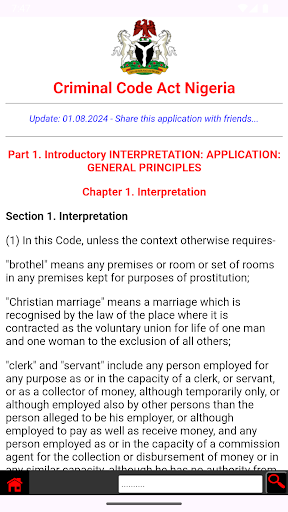 Android application Criminal Code Act Nigeria screenshort