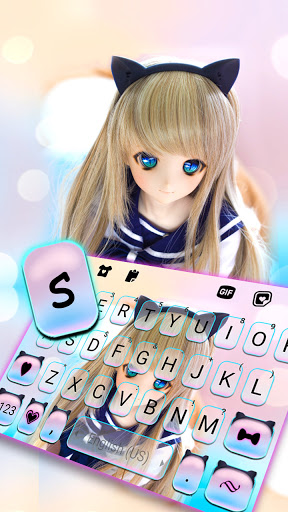 Anime Girl Doll Keyboard Backg Screen 2