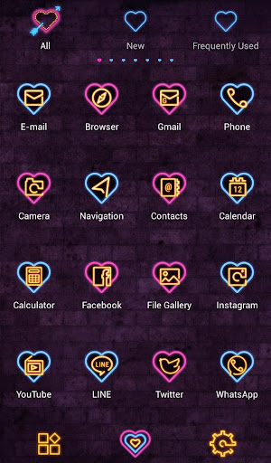 Neon Cupid Heart Theme +HOME Screen 3