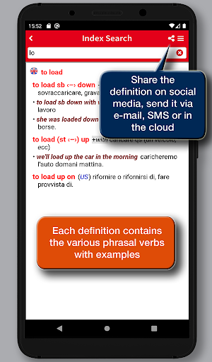 Dizionario dei Phrasal Verbs Screen 3