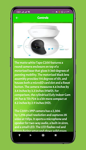 Android application Tapo C200 WiFi IP Camera guide screenshort