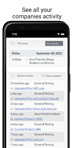 Android application MyClientSpot screenshort