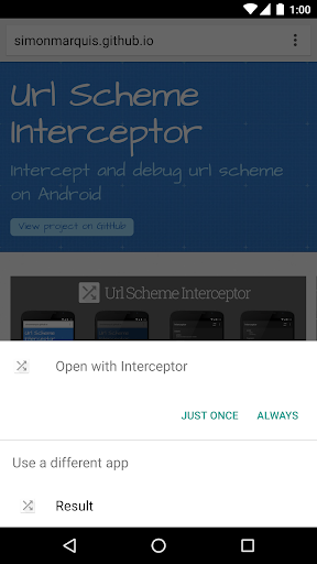 Url Scheme Interceptor Screen 2