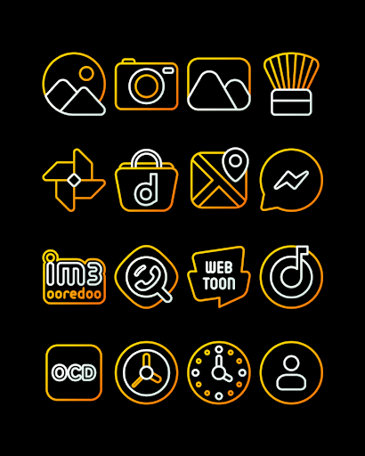 Screenshot of HoneyLine Yellow - Icon Pack