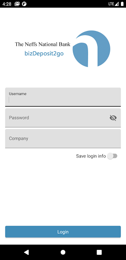 Android application Neffs Bank bizDeposit2go screenshort