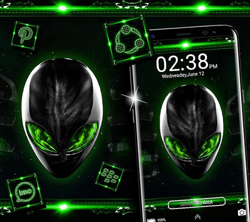 Alien Green Launcher Theme Screen 2