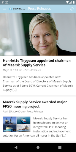 Android application Maersk Supply Service News screenshort
