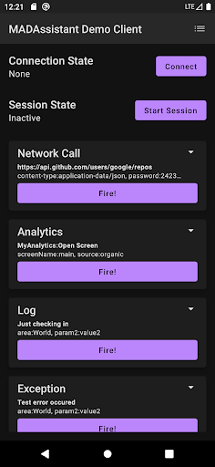 Android application MADAssistant - Demo screenshort