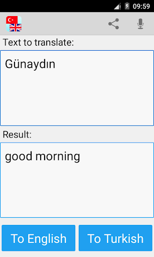 Turkish English Translator Screen 2