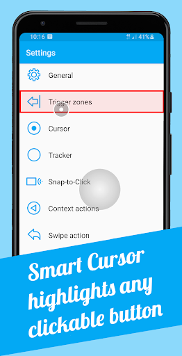Screenshot of Smart Cursor: One-handed mode