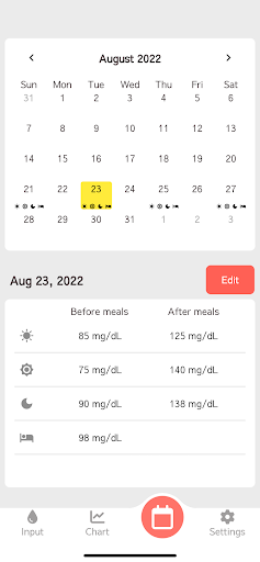 Blood Sugar Notepad Screen 3