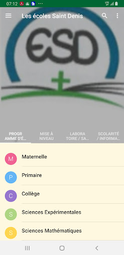 Android application Les Ecoles Saint Denis screenshort