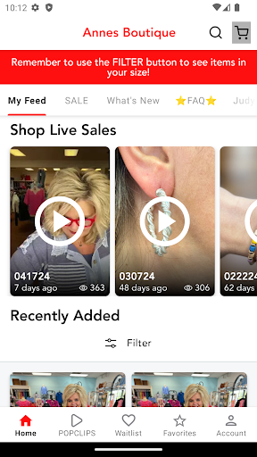 Android application Annes Boutique screenshort