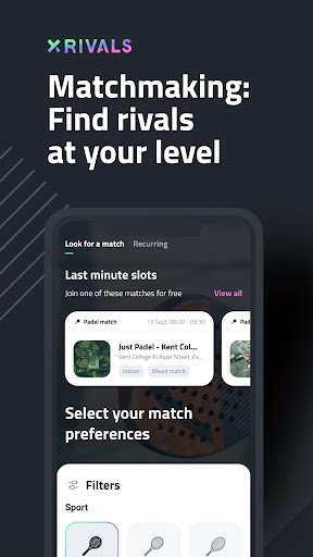 Android application XRIVALS screenshort