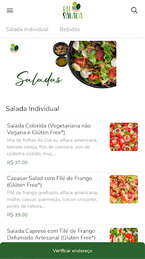 Android application Ensalada screenshort