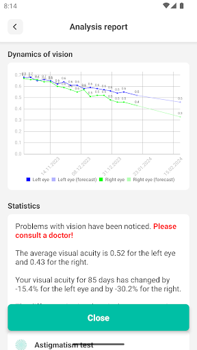 Eye Health Manager Screen 3