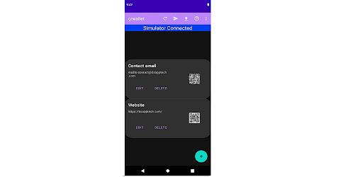 Android application QR Wallet for Garmin Watches screenshort